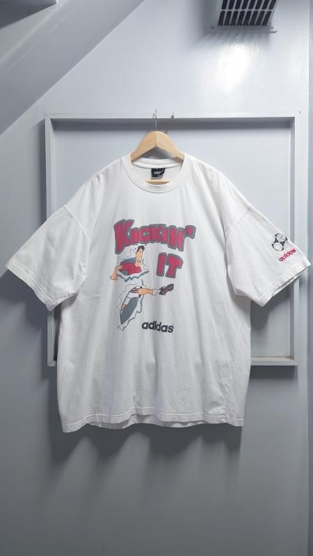 <img class='new_mark_img1' src='https://img.shop-pro.jp/img/new/icons6.gif' style='border:none;display:inline;margin:0px;padding:0px;width:auto;' />90s adidas Kickin it ץT XXL (VINTAGE)