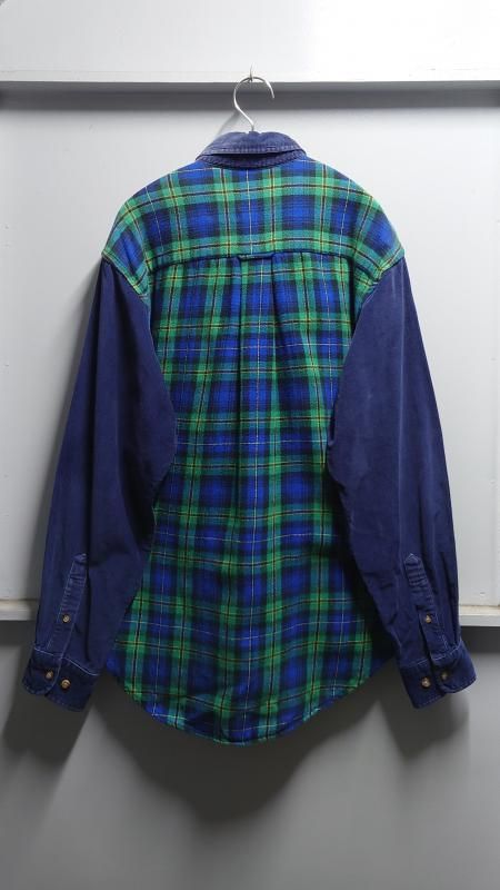 90's OLD GAP “Switching” チェック柄 BDシャツ S (VINTAGE