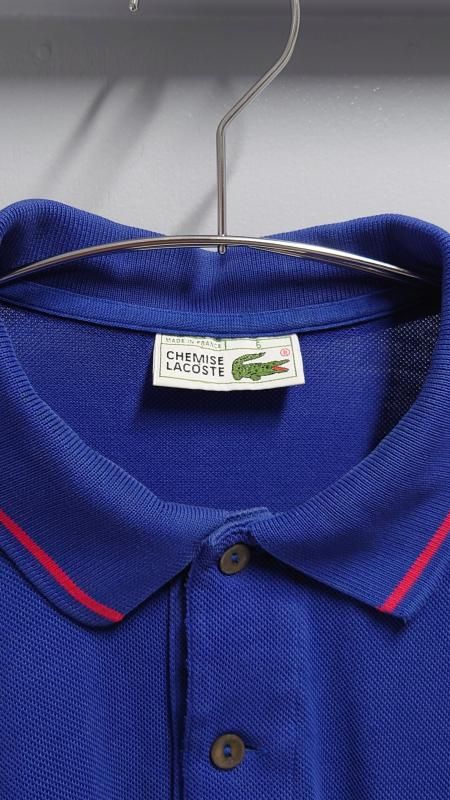 80's CHEMISE LACOSTE “DEVANLAY” フランス製 リブライン