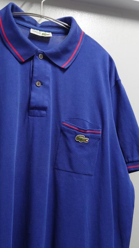 フランス製 LACOSTE ライトブルー ポロシャツ Lサイズ ラコステ LACOSTE 比翼フロントロングスリーブポロシャツ