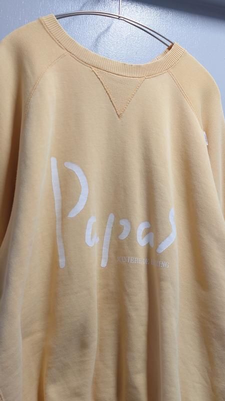 Papas 両面ロゴプリント 両V ラグランスウェット L (USED) - (jeudi)