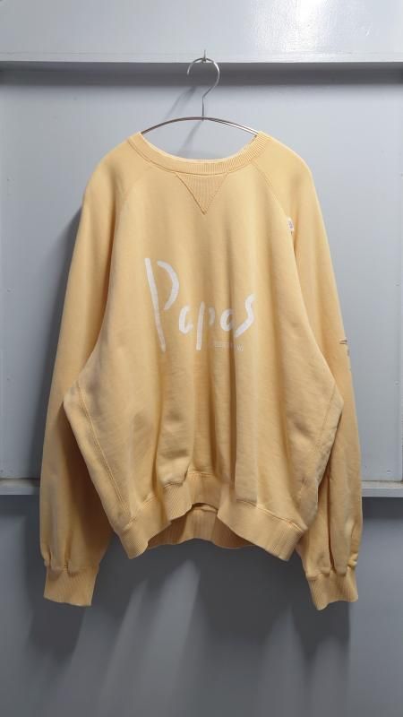 Papas 両面ロゴプリント 両V ラグランスウェット L (USED)