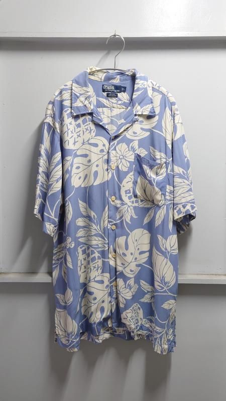 90s Polo Ralph Lauren ADAMS Rayon Hawaiian Shirt L (VINTAGE)