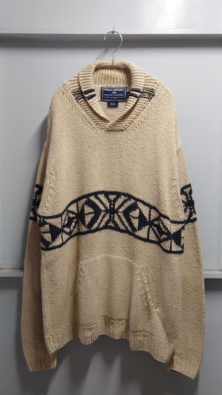 90s POLO SPORT RALPH LAUREN HAND KNIT 硼륫顼 륯 XL (VINTAGE)