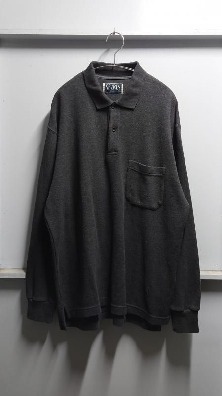 80-90s Sevres Blue ꥢ åȥ˥å L/S ݥ M (VINTAGE)