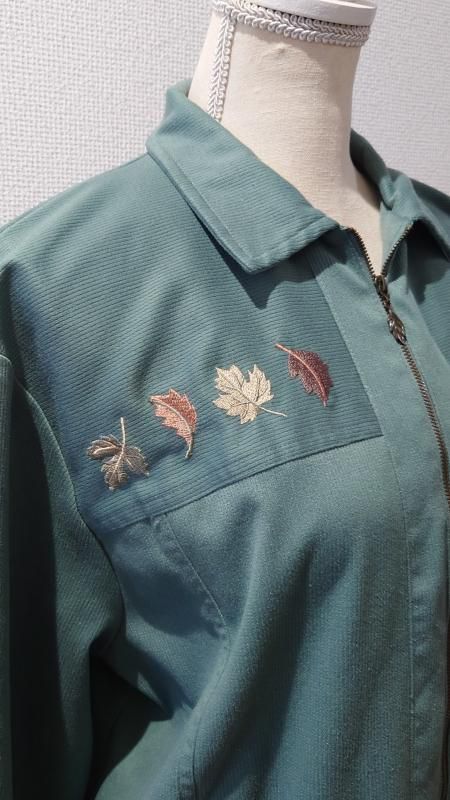 80-90's Teddi Petite “Leaf Embroidery” ジップアップ ブルゾン