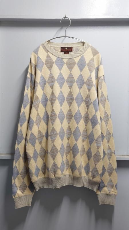 90s Toscano ꥢ Argyle ˥åȥ XL (VINTAGE)