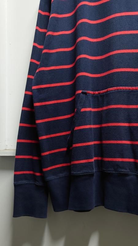 90s PoloRalphLauren ボーダー コットン ジャケット パーカー Polo by Ralph Lauren」ボーダー パーカー - 古着屋