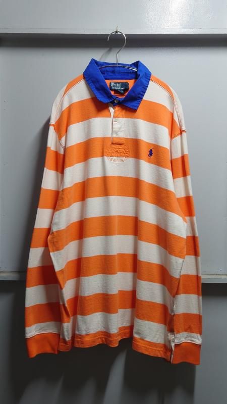 ラルフローレン　ラガーシャツ 長袖 太ボーダー/カスタムフィット / XL Polo Ralph Lauren “CUSTOM FIT” ボーダー ラガーシャツ XL以上