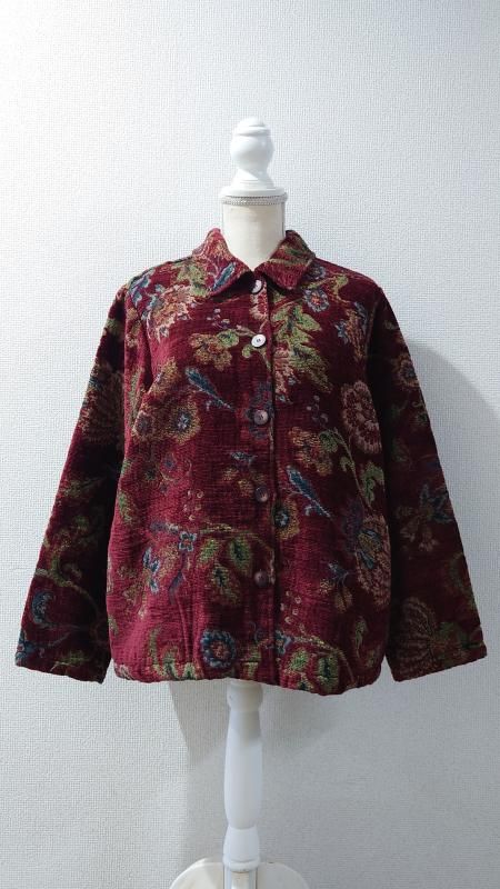90s Coldwater Creek USA Botanical Pattern ֥󥸥㥱å L (VINTAGE)