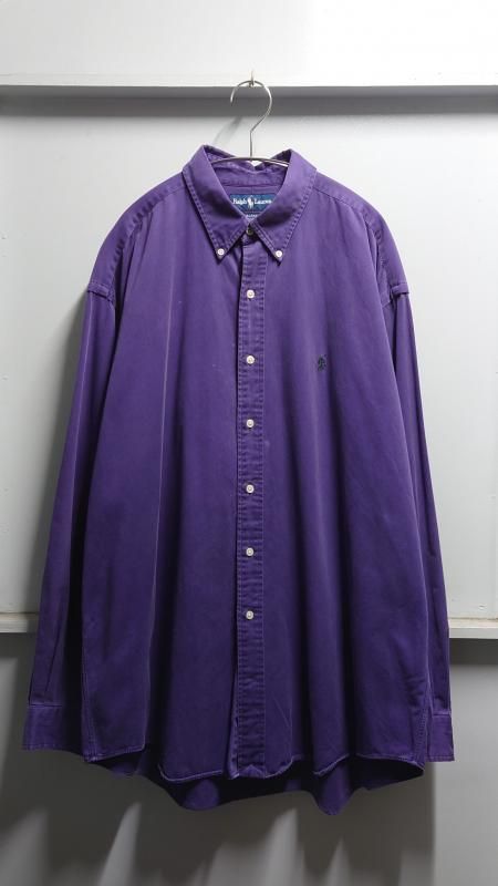 <img class='new_mark_img1' src='https://img.shop-pro.jp/img/new/icons5.gif' style='border:none;display:inline;margin:0px;padding:0px;width:auto;' />90’s Ralph Lauren “BLAKE” コットンツイル BDシャツ XL 茄子紺 (VINTAGE)