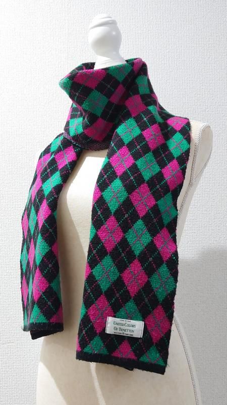 <img class='new_mark_img1' src='https://img.shop-pro.jp/img/new/icons5.gif' style='border:none;display:inline;margin:0px;padding:0px;width:auto;' />90s United Colors of Benetton Argyle Pattern ˥åȥޥե顼 (VINTAGE)
