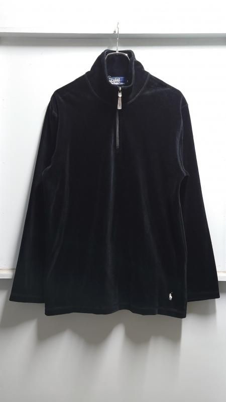 <img class='new_mark_img1' src='https://img.shop-pro.jp/img/new/icons6.gif' style='border:none;display:inline;margin:0px;padding:0px;width:auto;' />NOS 90s Polo by Ralph Lauren ȿݥˡ Half Zip Velour Shirt M (DEAD STOCK)