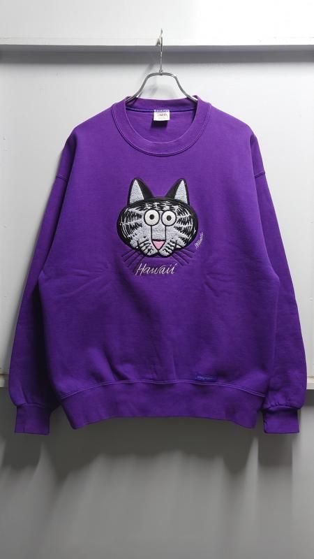 <img class='new_mark_img1' src='https://img.shop-pro.jp/img/new/icons7.gif' style='border:none;display:inline;margin:0px;padding:0px;width:auto;' />90s Crazy Shirts USA Kliban Cat Embroidery Sweatshirt M (VINTAGE)