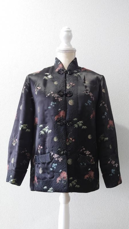 <img class='new_mark_img1' src='https://img.shop-pro.jp/img/new/icons7.gif' style='border:none;display:inline;margin:0px;padding:0px;width:auto;' />70s ð Peony Brand Padded Chinese Jacket L (VINTAGE)
