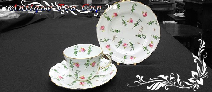 訳あり｜アンティーク食器｜Royal Crown Derby ロイヤルクラウンダービー｜トリオ・ティーカップ&ソーサー｜1921-1923年頃