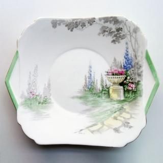 英国製アンティーク　Shelleyシェリー　プレート（大皿）一部ハンドペイント 04c1c57c699fa873299ee5b5758c86