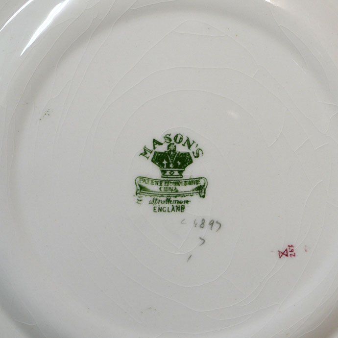 アンティーク食器|メイソンズ(MASON'S) |プレート(大皿)|一部ハンドペイント|1920-1940年頃|※貫入あり アンティーク食器|メイソンズ(MASON'S) |プレート(大皿)|一部ハンドペイント|1920-1940年頃|※貫入あり
