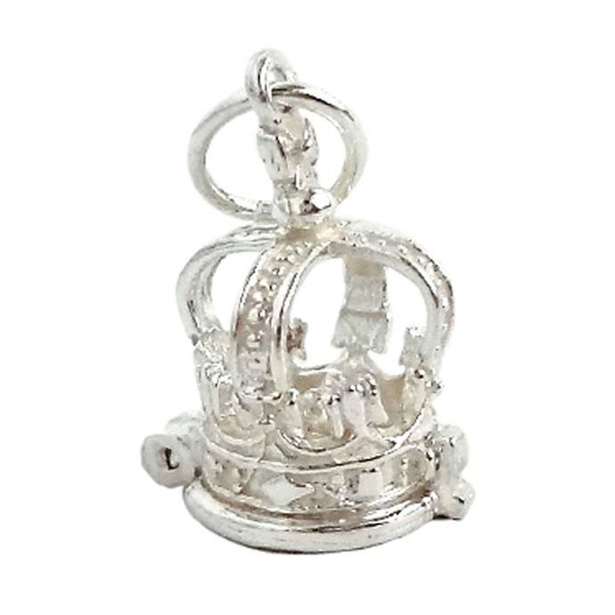14k 鳥と植物の彫刻チャーム（14K ゴールド フライング ダブ