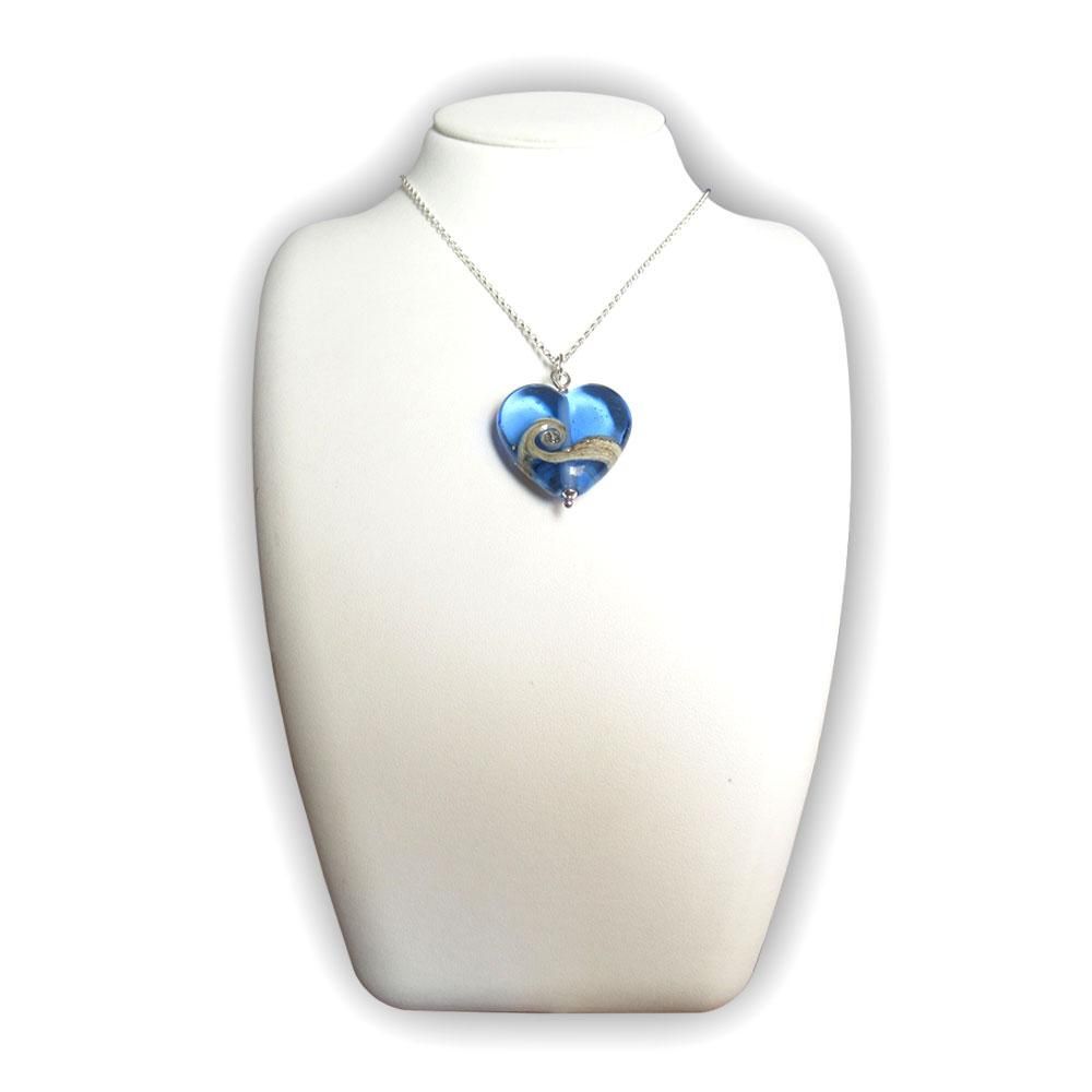 ハンドメイド｜ベネチアンガラス製｜ネックレス｜ビーチアートグラス