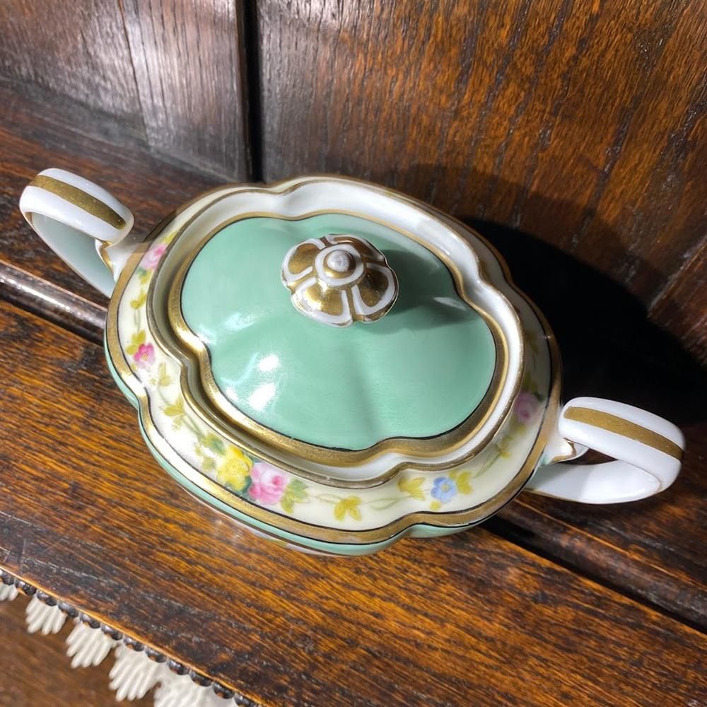 Noritake - 【美品】オールドノリタケ アールデコ様式 シュガーボウル クリーマー ボウル ノリタケ オールドノリタケ ラスター彩 アールデコ デコレディ