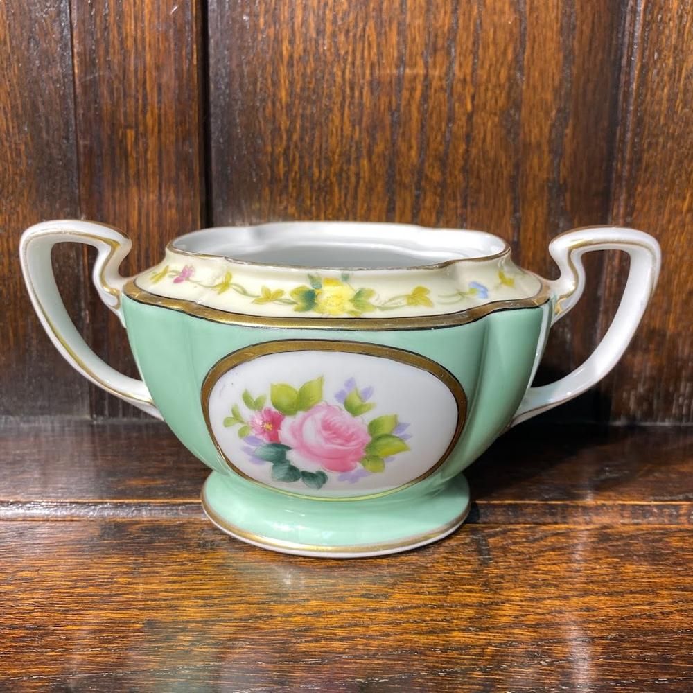 Noritake - 【美品】オールドノリタケ アールデコ様式 シュガーボウル クリーマー ボウル オールドノリタケ アールデコボウル｜上品カラフル｜希少大正ロマン