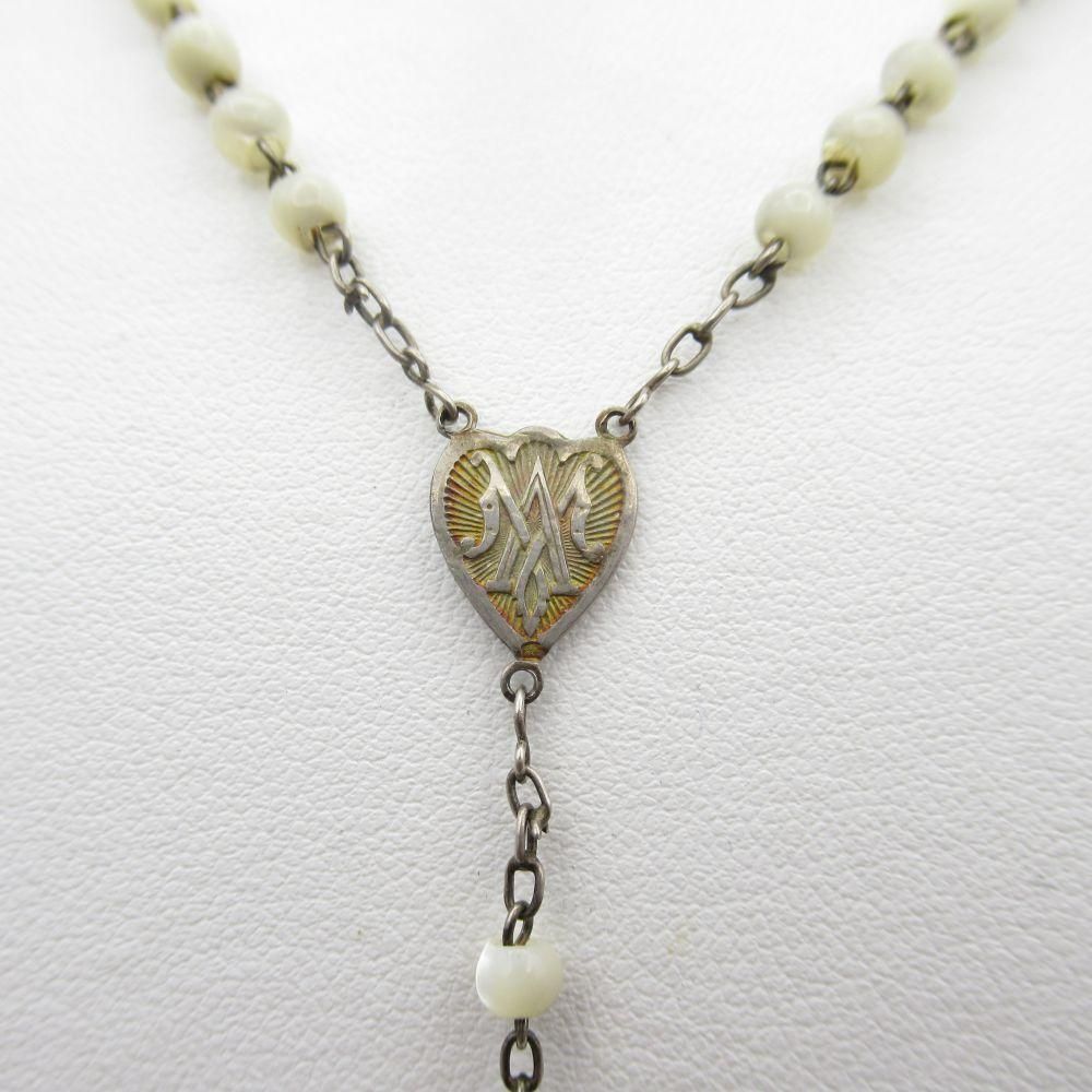 セール中】イタリア製マザーオブパール様のヴィンテージロザリオ