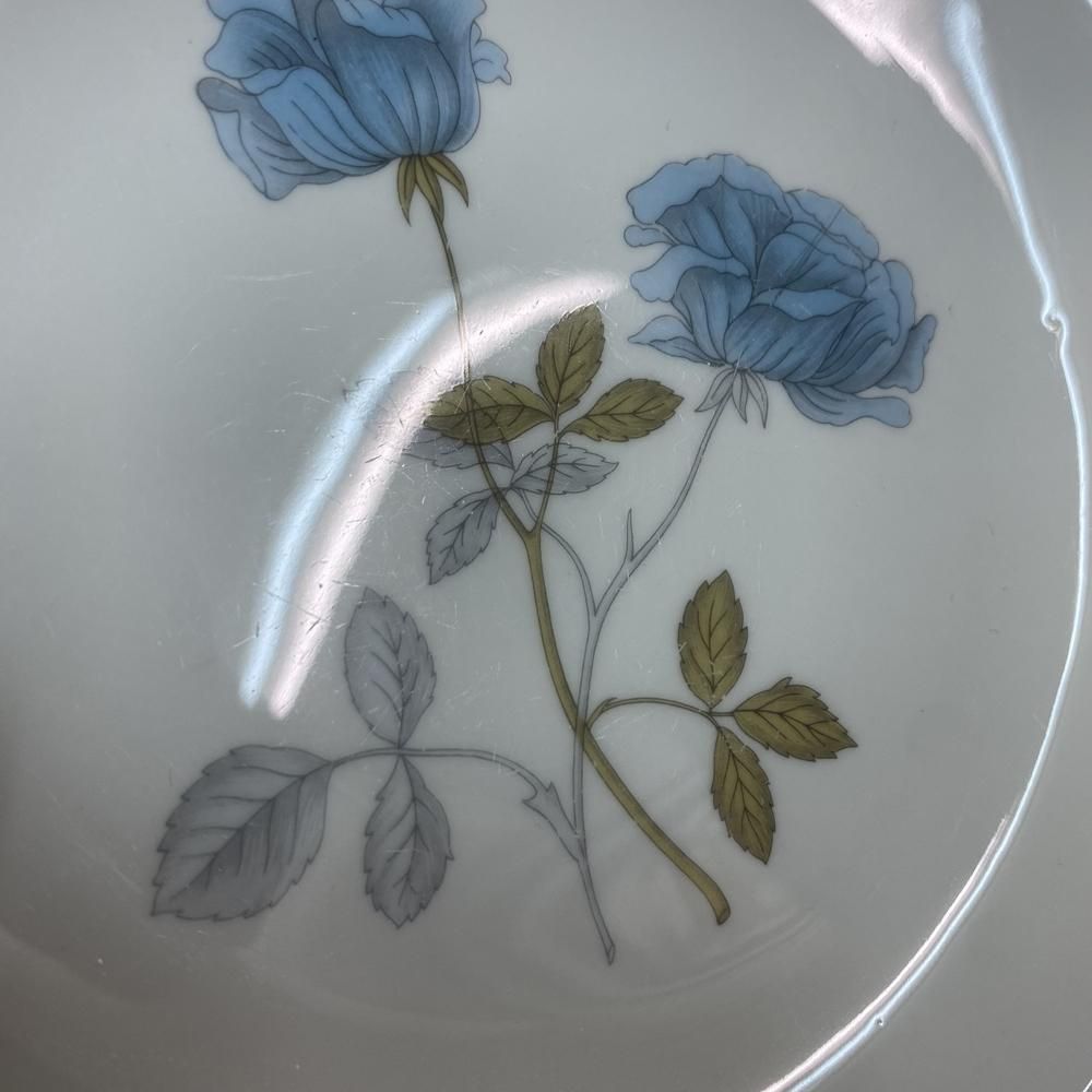 ♦️レア♦️ウエッジウッド　『アイスローズ』青いバラの花柄 陶磁器 皿 3点セット アンティーク食器｜Wedgwood ウェッジウッド｜トリオ・カップ