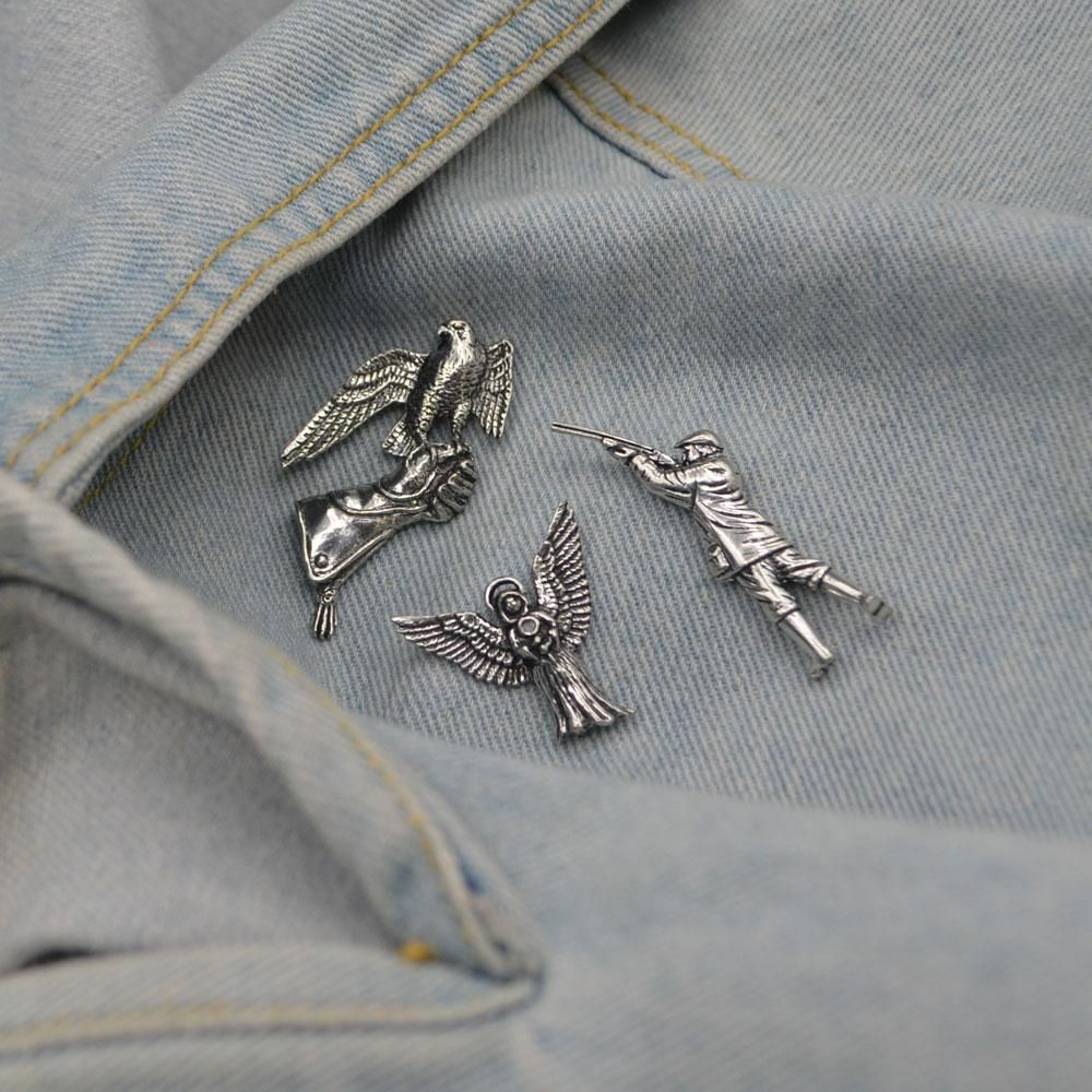 ピンバッジ｜キツネ｜ピューター製品｜英国製｜Brown Pewter｜メール便OK