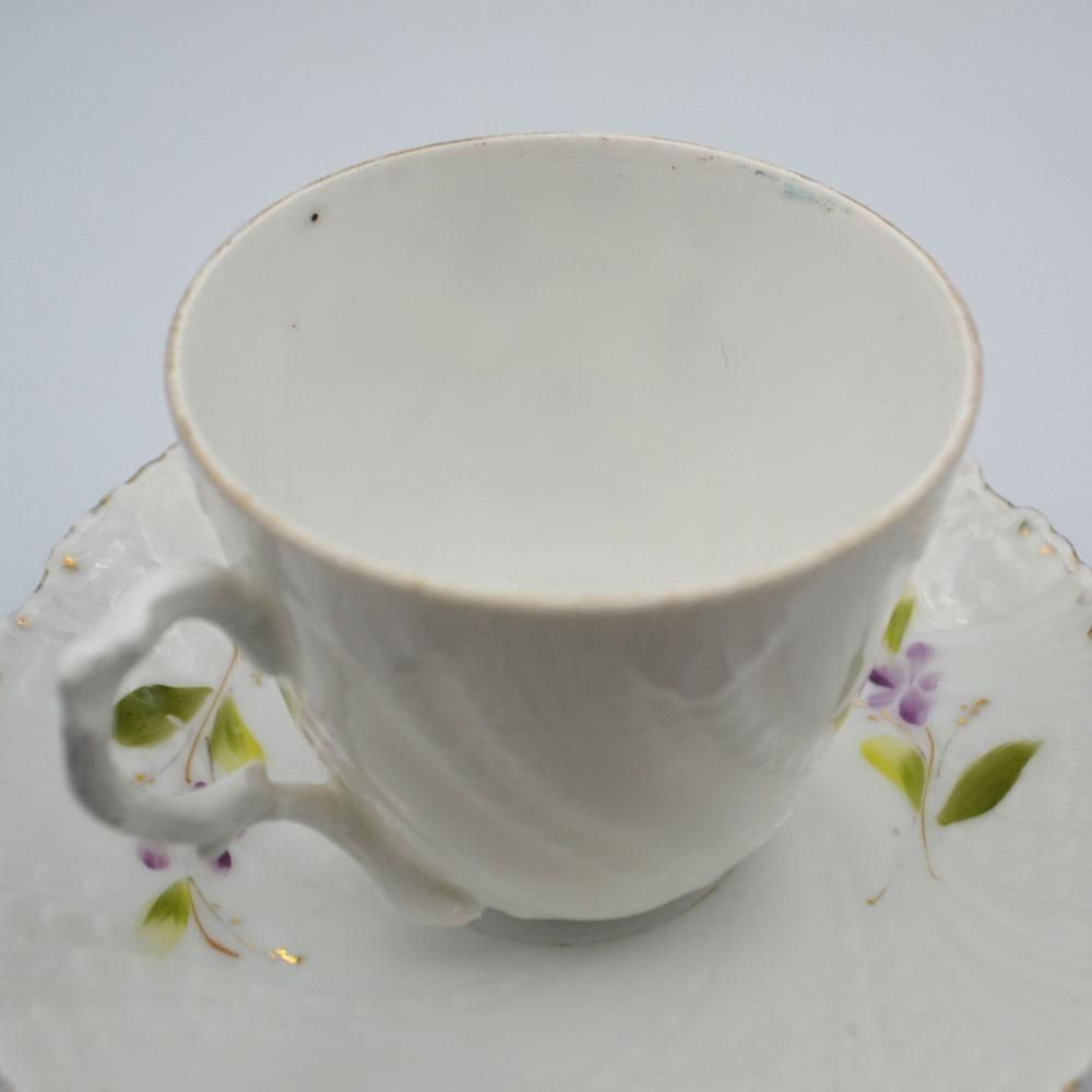 アンティーク食器｜スミレ柄｜メーカー不明｜一部ハンドペイント