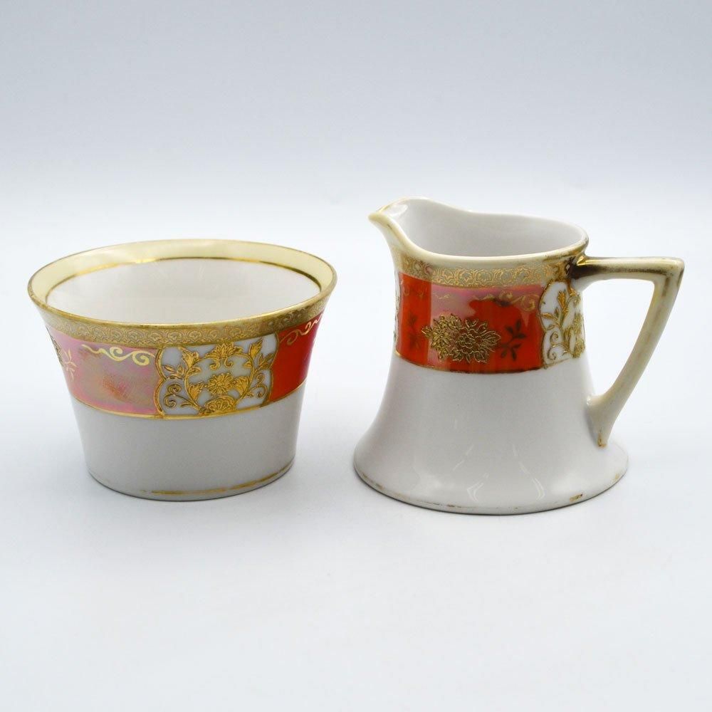 オールドノリタケ 金盛り ピンク花 ミルク入れ アンティーク食器