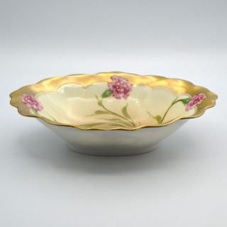 ロイヤルウースターボウル 菓子器 貝シェル 花柄 金彩 西洋陶器 1891年