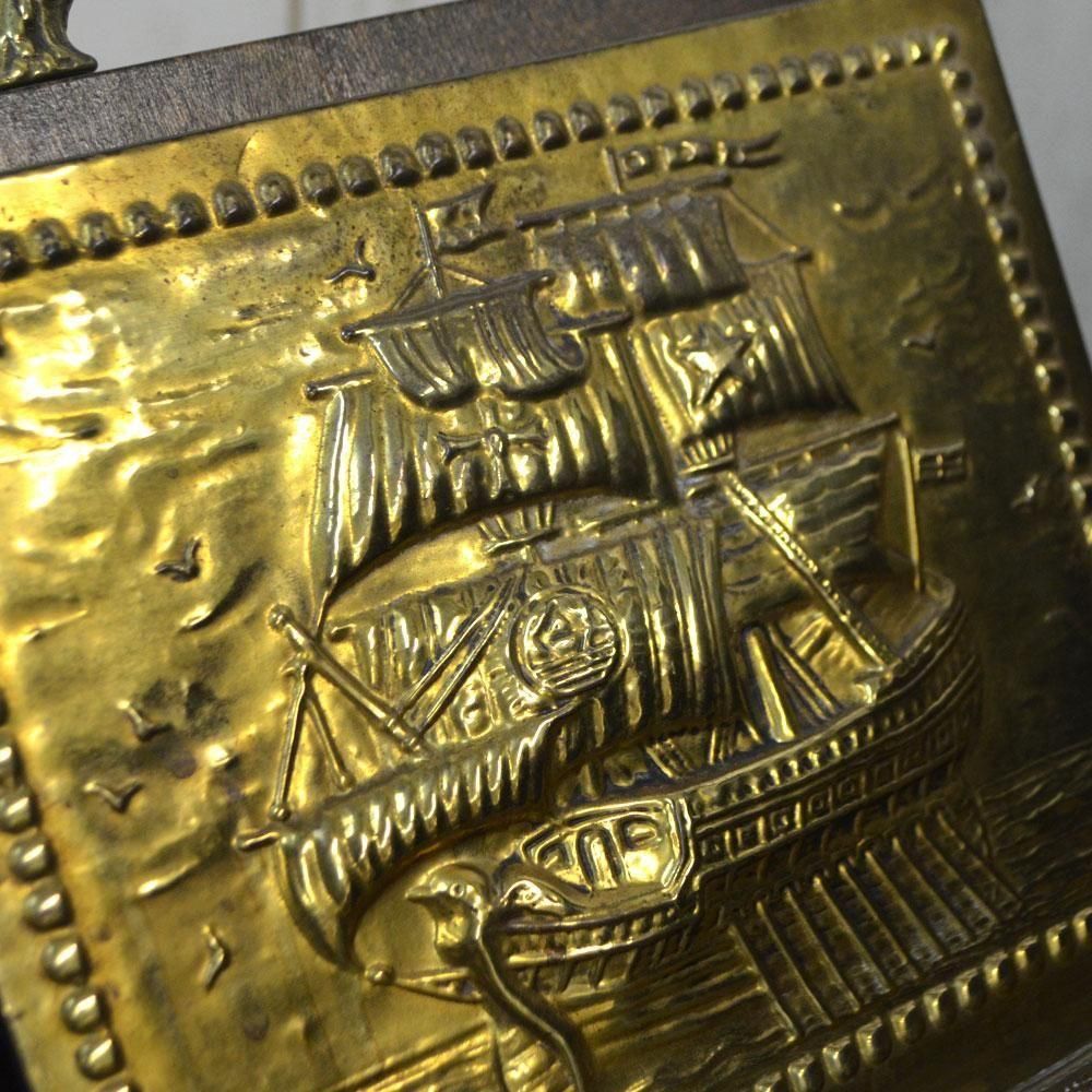 アンティーク雑貨｜スタンド レターラック｜帆船デザイン｜真鍮