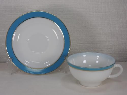 ビンテージ　パイレックス　ブルーラインディナープレート　5枚セット C ビンテージ パイレックス ブルーラインディナープレート 5枚セット C