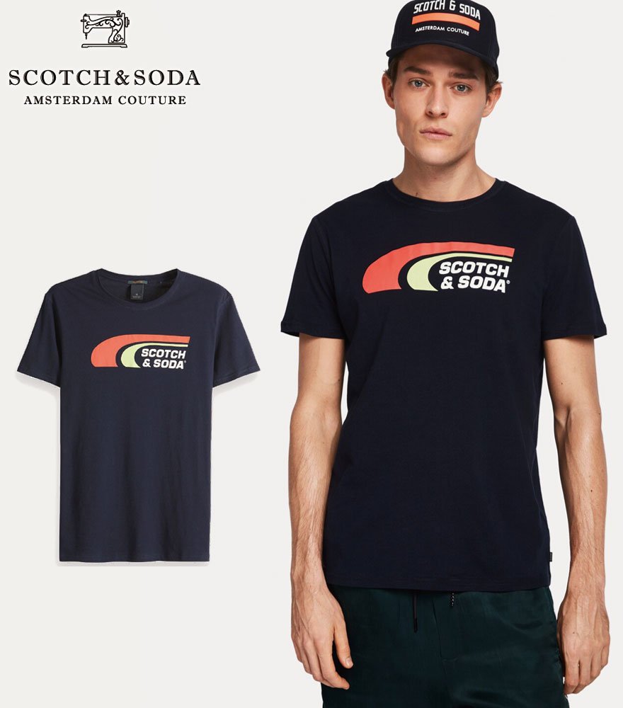 SCOTCH&SODA/スコッチ&ソーダ　プリントＴシャツ Retro-inspired logo artwork T-Shirt 　292-74444 【149037】