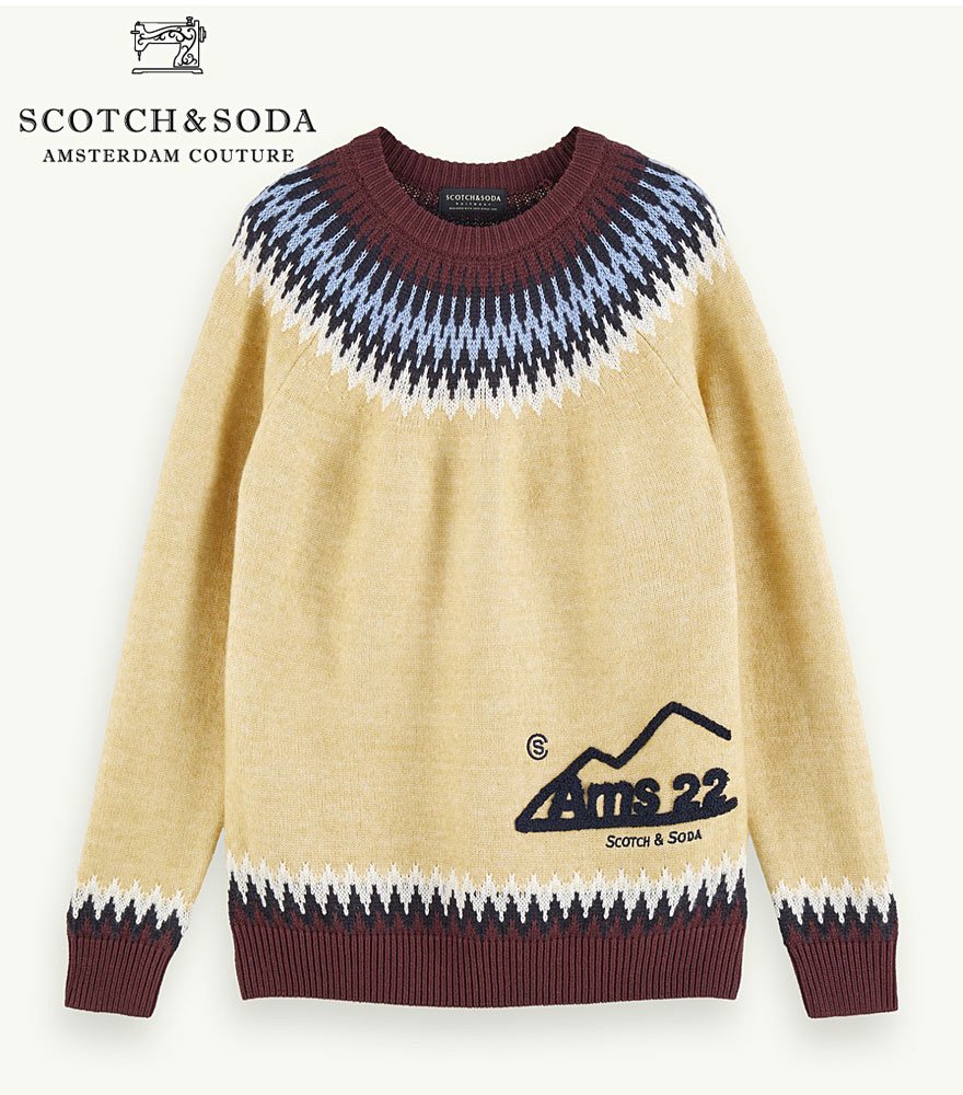SCOTCH&SODA/スコッチ&ソーダ ニットセーター Wool-blend artwork