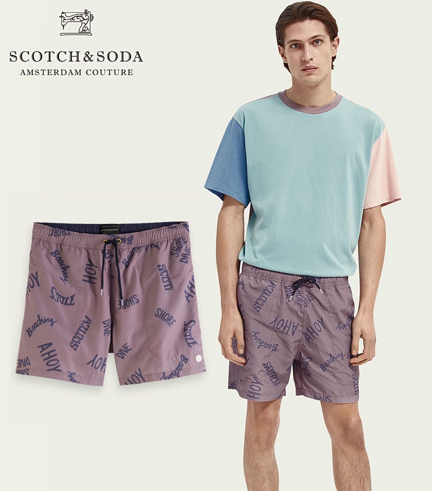 SCOTCH&SODA/å&ѥġPrinted recycled nylon swim shorts292-38600 160600ۡ 