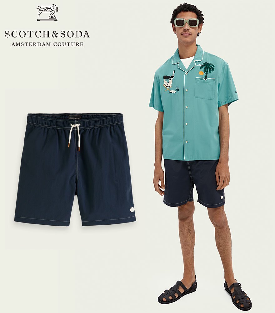 SCOTCH&SODA/スコッチ&ソーダ　スウィムパンツ　Mid-length recycled nylon swim shorts　Navy　292-38602 【160602】　 