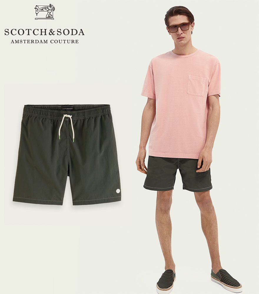 SCOTCH&SODA/å&ѥġMid-length recycled nylon swim shortsKHAKI292-38602 160602ۡ 