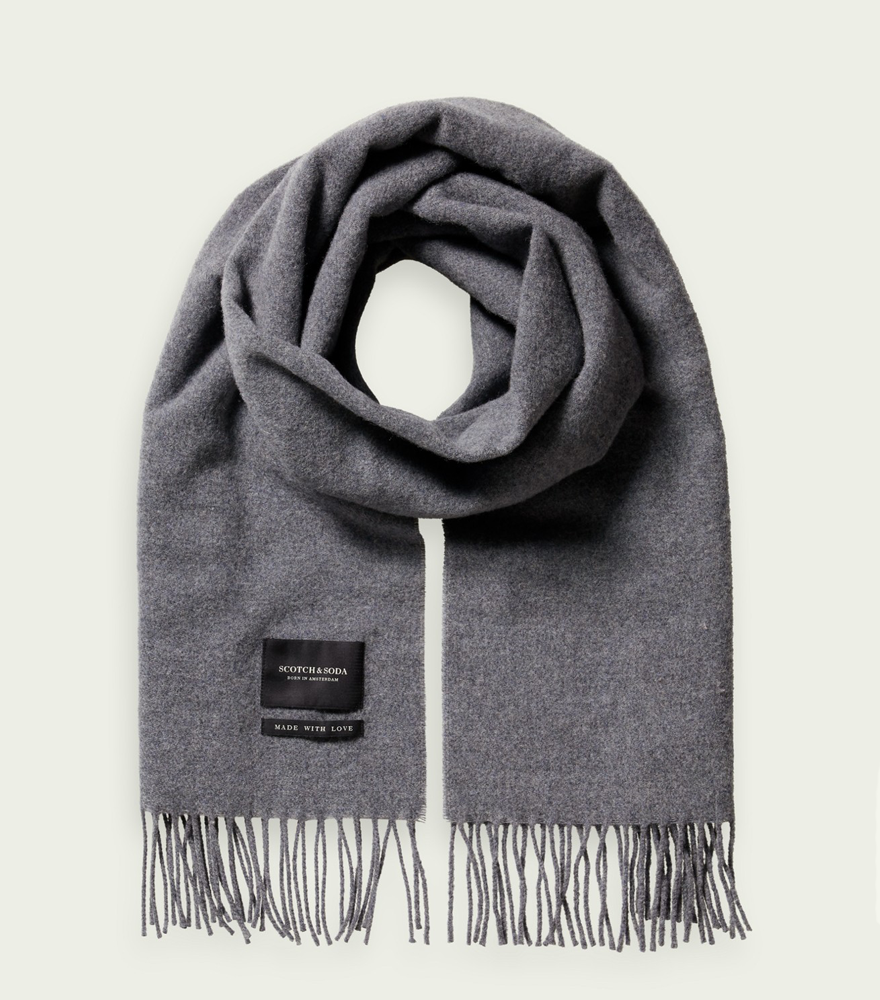 SCOTCH&SODA/スコッチ&ソーダ Fringed woven wool scarf マフラー