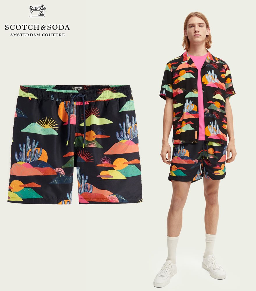 SCOTCH&SODA/å&ѥġAbel Macias printed swim shorts292-58601 166786ۡ 