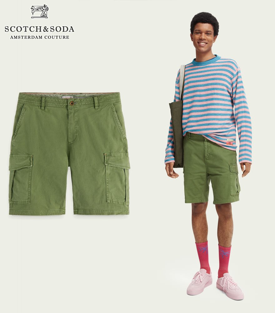 <img class='new_mark_img1' src='https://img.shop-pro.jp/img/new/icons14.gif' style='border:none;display:inline;margin:0px;padding:0px;width:auto;' />SCOTCH&SODA/スコッチ&ソーダ　カーゴショーツ　Fave garment-dyed cargo short　292-52511【165972】：カーキ
