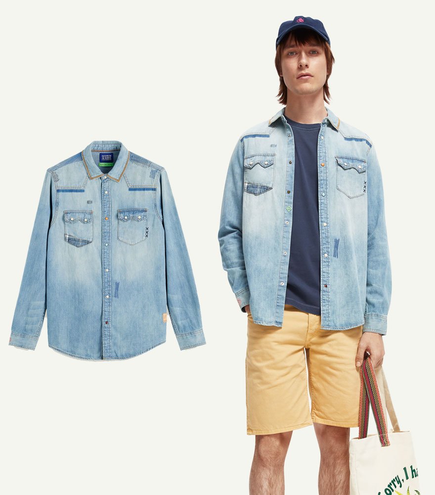 <img class='new_mark_img1' src='https://img.shop-pro.jp/img/new/icons14.gif' style='border:none;display:inline;margin:0px;padding:0px;width:auto;' />SCOTCH&SODA/スコッチ&ソーダ　デニムシャツ　282-61405【167252】