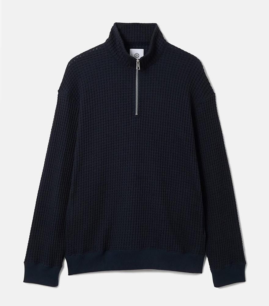 <img class='new_mark_img1' src='https://img.shop-pro.jp/img/new/icons14.gif' style='border:none;display:inline;margin:0px;padding:0px;width:auto;' />SEAGREEN/꡼BIG WAFFLE HALFZIP PULLOVERNAVY
