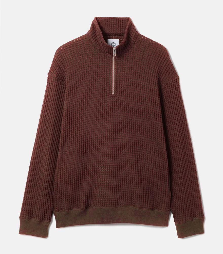 <img class='new_mark_img1' src='https://img.shop-pro.jp/img/new/icons14.gif' style='border:none;display:inline;margin:0px;padding:0px;width:auto;' />SEAGREEN/꡼BIG WAFFLE HALFZIP PULLOVERBROWN