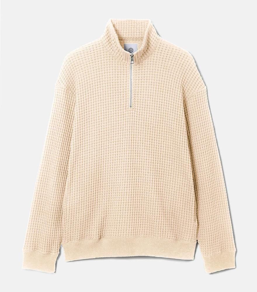 <img class='new_mark_img1' src='https://img.shop-pro.jp/img/new/icons14.gif' style='border:none;display:inline;margin:0px;padding:0px;width:auto;' />SEAGREEN/꡼BIG WAFFLE HALFZIP PULLOVERCREAM