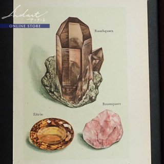 【 Andart 】 鉱物の図版-Rauchquarz, Chrysopras-煙水晶, 緑玉髄