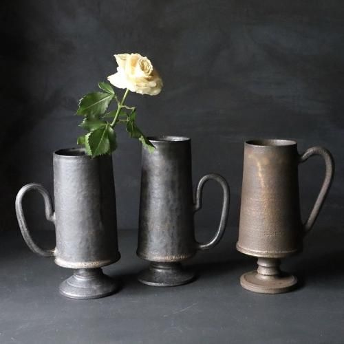 加藤あゐ／花器・水盤(墨流) 未使用 加藤あゐ／花器・水盤(墨流) 未使用