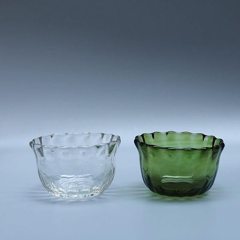 ガラス製小鉢 2枚　緑 星耕硝子 輪花小鉢（クリア／グリーン） - copse | good home good