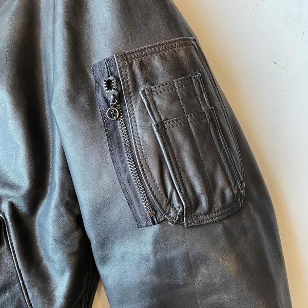 1980's 『GOLDEN BEAR』LEATHER MA-1 JACKET (40) - JENCO 1980's 『GOLDEN BEAR』LEATHER MA-1 JACKET (40) - JENCO
